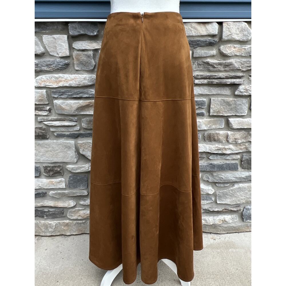 NWT Steve Madden Violetta Skirt Sz Sm Brown Faux Suede Maxi A-Line Boho Western - Picture 5 of 13